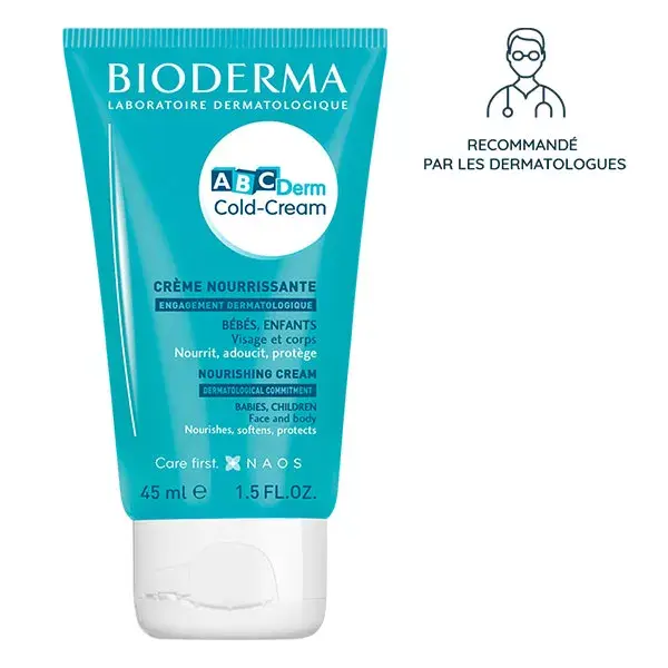 Bioderma ABCDerm Cold-Cream Crème Nourrissante Visage Corps Bébé Enfant 45ml