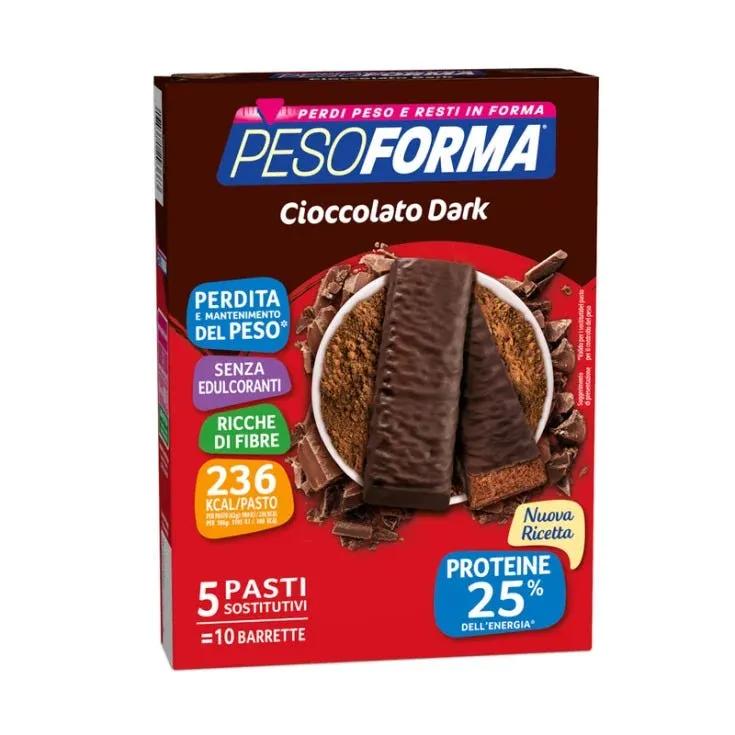 Pesoforma Barretta Dietetica Al Cioccolato Fondente 10 Barrette Per 5 Pasti