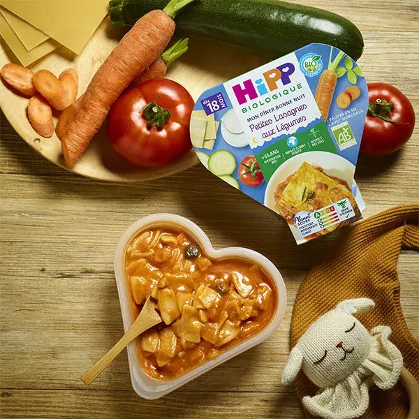 Hipp Mi cena Buenos días Bio Penne Tomates Courgettes + 6m Lote de 2x190g
