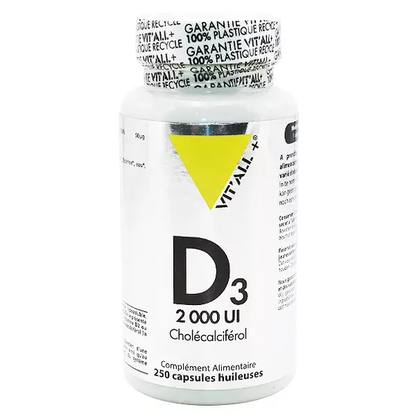 Vit'all+ Vitamine D3 2000 UI 250 capsules huileuses