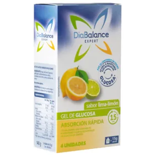 Diabalance Gel de Glicose de Absorção Rápida Limão 4 Sachês