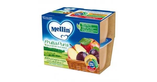 Mellin Frutta Pura Prugna Mela 4x100 g