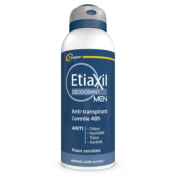 ETIAXIL Déodorant Anti-Transpirant Men Contrôle 48h Aérosol Lot de 2 x 150ml