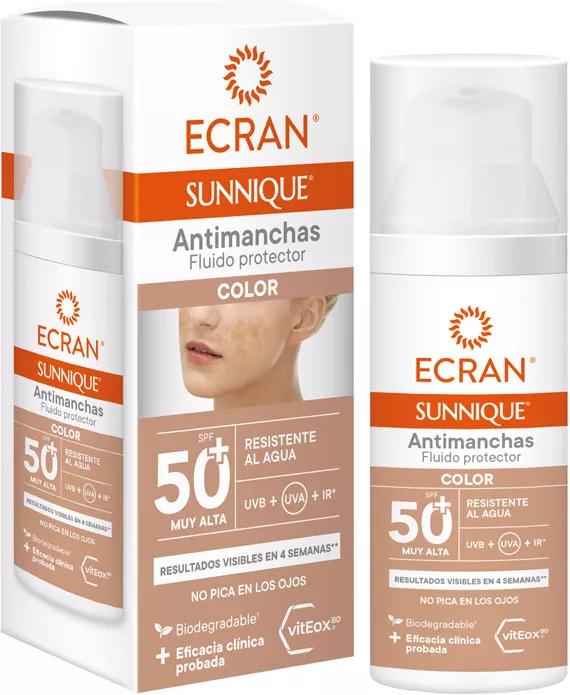 Ecran Sunnique Fluido Protector Facial Anti-Manchas Color SPF50+ 50 ml