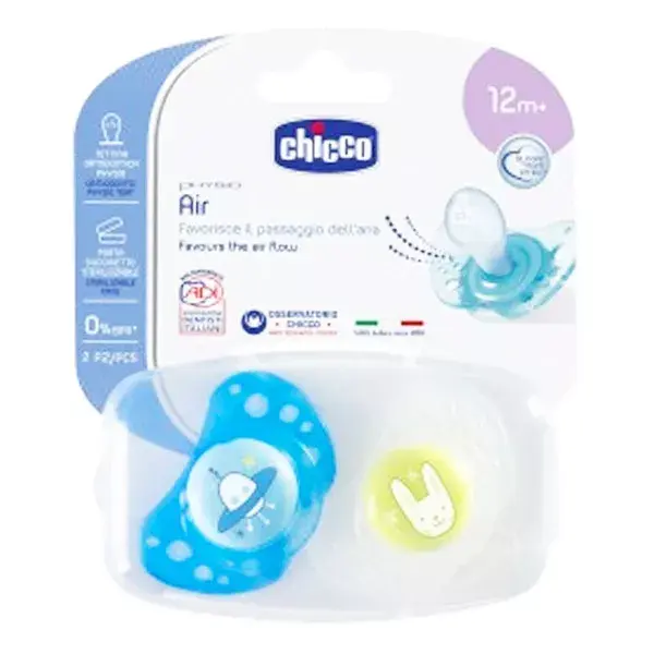 Chicco Physio Forma Air Silicone Pacifier + 16m Car Saucer Set of 2 + Sterilisation Box