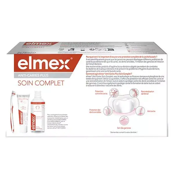 Dentifrice Elmex Anti-Caries Soin Complet - 2x75 ml