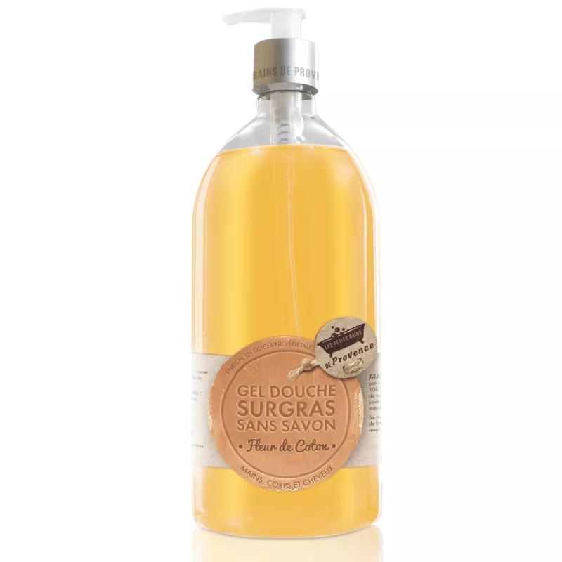Baños pequeños de Gel de ducha Provence grasosas sin algodón jabón florecen 1 l