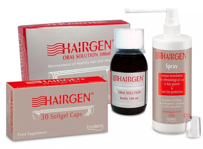 Boderm Hairgen Pack Caída Difusa Spray + Solución Oral + 30 Cápsulas