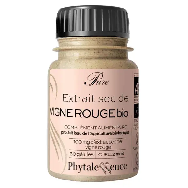 Phytalessence Pure  Extrait Sec de Vigne Rouge Bio 60 gélules