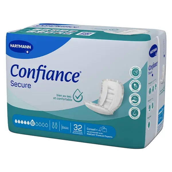 Confiance Secure Protections Anatomiques Absorption 6 Gouttes 32 Unités