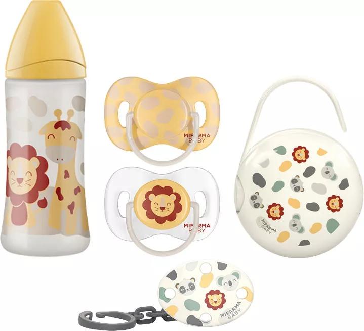 Mifarma Baby Schnuller +18m 2 Einheiten + Brosche + Schnullerhalter + Flasche