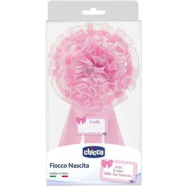 Chicco Fiocco Nascita Ricamato Rosa