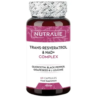 Nutralie Trans Resveratrol y NAD+ Complex Antioxidante y Antiedad 60 Cápsulas