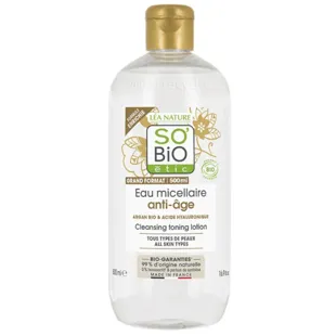 SOBIO Água Micelar Antienvelhecimento Ácido Hialurônico e Argan Orgânico 500 ml
