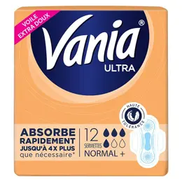 Vania Ultra Extra Finesse Serviettes Périodiques Normal+ 12 protections