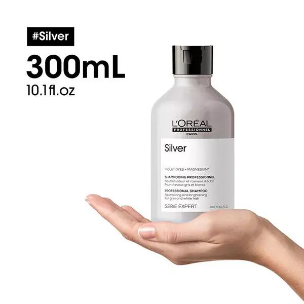 L'Oréal Care & Styling Se Silver Champú Brillo Cabello Gris y Blanco 300ml