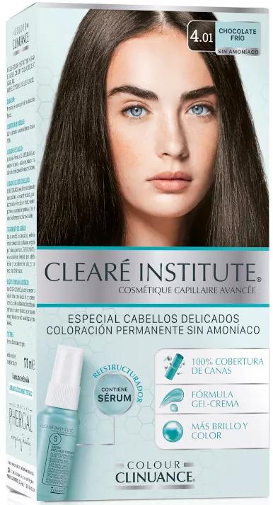 Cleare Institute Colour Clinuance CCheiroação Permanente Clinuance Permanente Cabelos delicados 401 Chocolate Frío