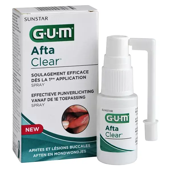 Gum Afta Clear Spray Apaisant Aphtes Lésions 15ml