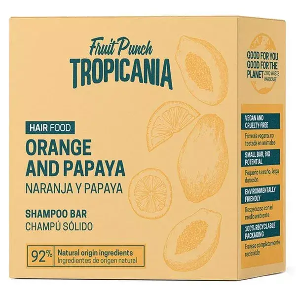 Tropicania Soin Shampoing Solide Orange Papaye 50g