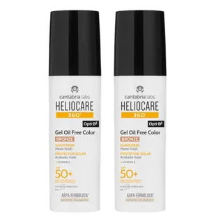 Heliocare 360 Gel Oil Free SPF50+ Color Bronze 2x50 ml