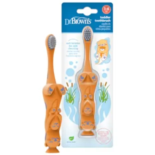 Dr Brown's Cepillo de Dientes Infantil Nutria Naranja 1-4 Años