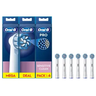 Oral-B Sensitive Clean Electric Toothbrush Refills Pack 6 units