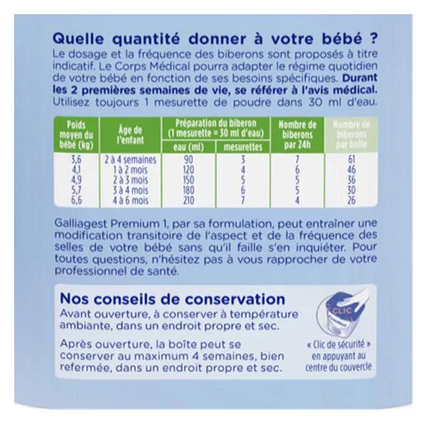 Lait Gallia Galliagest Premium 1er âge 0-6 Mois - Lot De 3 Boîtes De 820g