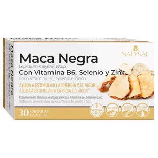 Natysal Black Maca with Vitamin B6, Selenium and Zinc 30 Capsules