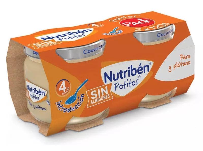 Nutribén Potitos Introducción a las Multifrutas Pera y Plátano +4m 2x120 gr