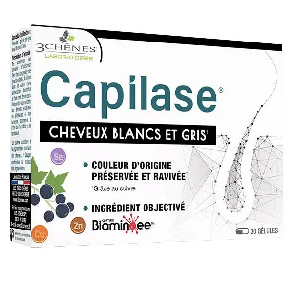 Les 3 Chênes Capilase for White & Grey Hair  30 capsules