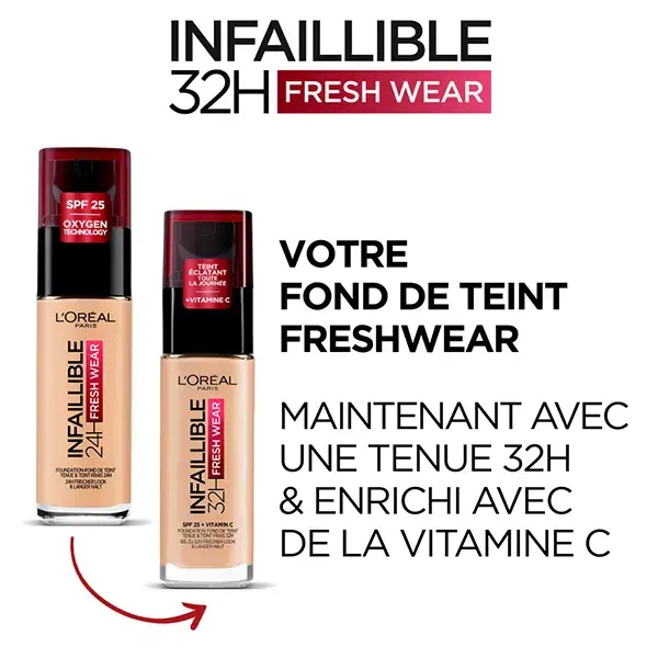 L'Oréal Paris Infaillible 24h Fresh Wear Fond de Teint Fluide N°260 Soleil Doré 30ml