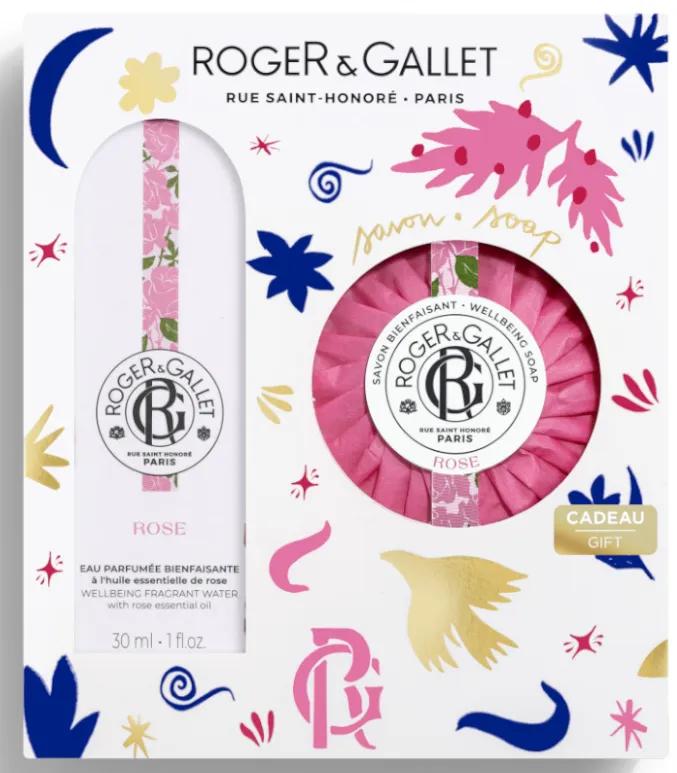 Roger&amp;Gallet Eau Parfumée Bien-être à la Rose 30 ml + Savon Parfumé 100 gr