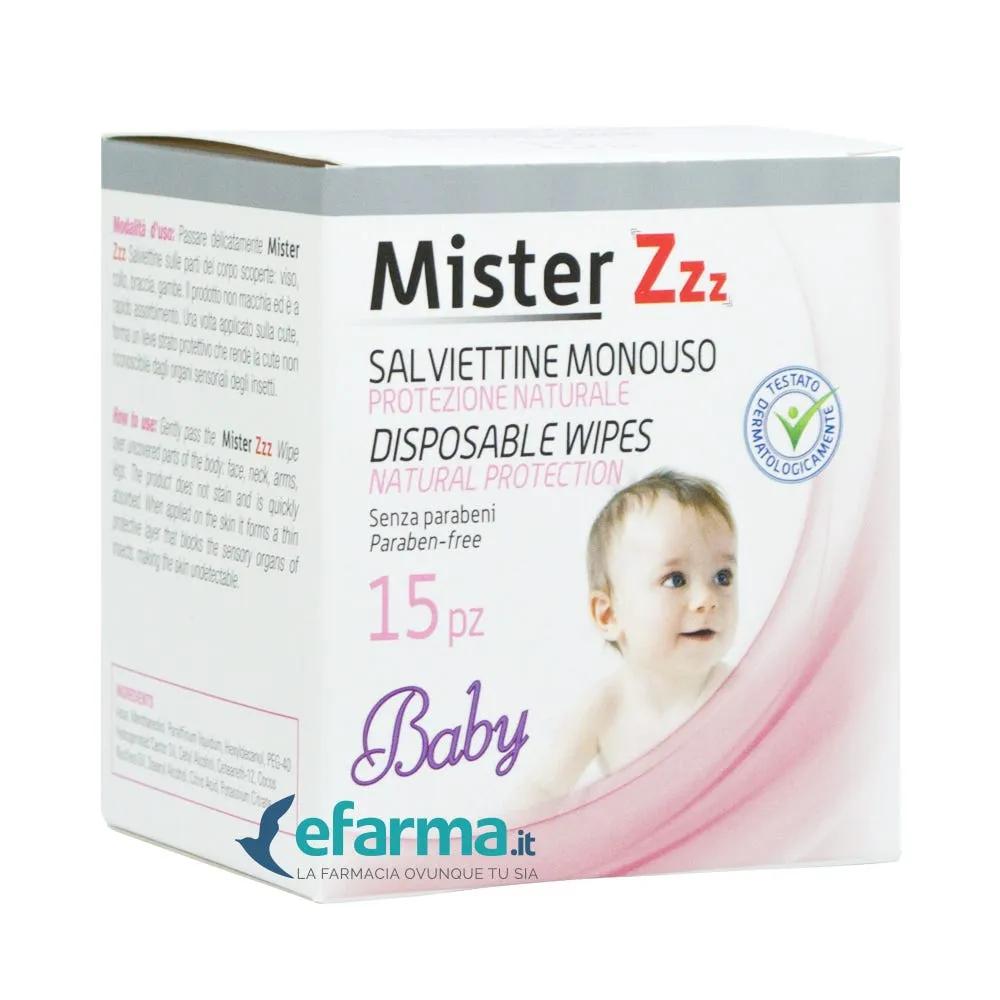 Mister Zzz Baby Salviettine Antizanzare Monouso 15 Pezzi