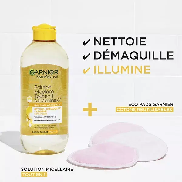 Garnier SkinActive Solution Micellaire Tout en 1 Vitamine C Peau Terne 400ml