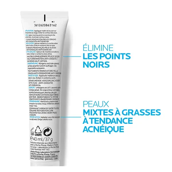 La Roche Posay Effaclar K+ Soin Visage Anti-Points Noirs 40ml