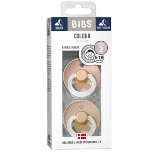 Bibs Chupetes Nocturnos T2 (6-18m) Rosa 2 Uds