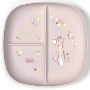 Chicco Plate with Pink Compartments +12m
