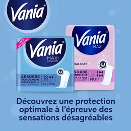 Vania Maxi Serviettes Périodiques Non Parfumé Super 12 protections