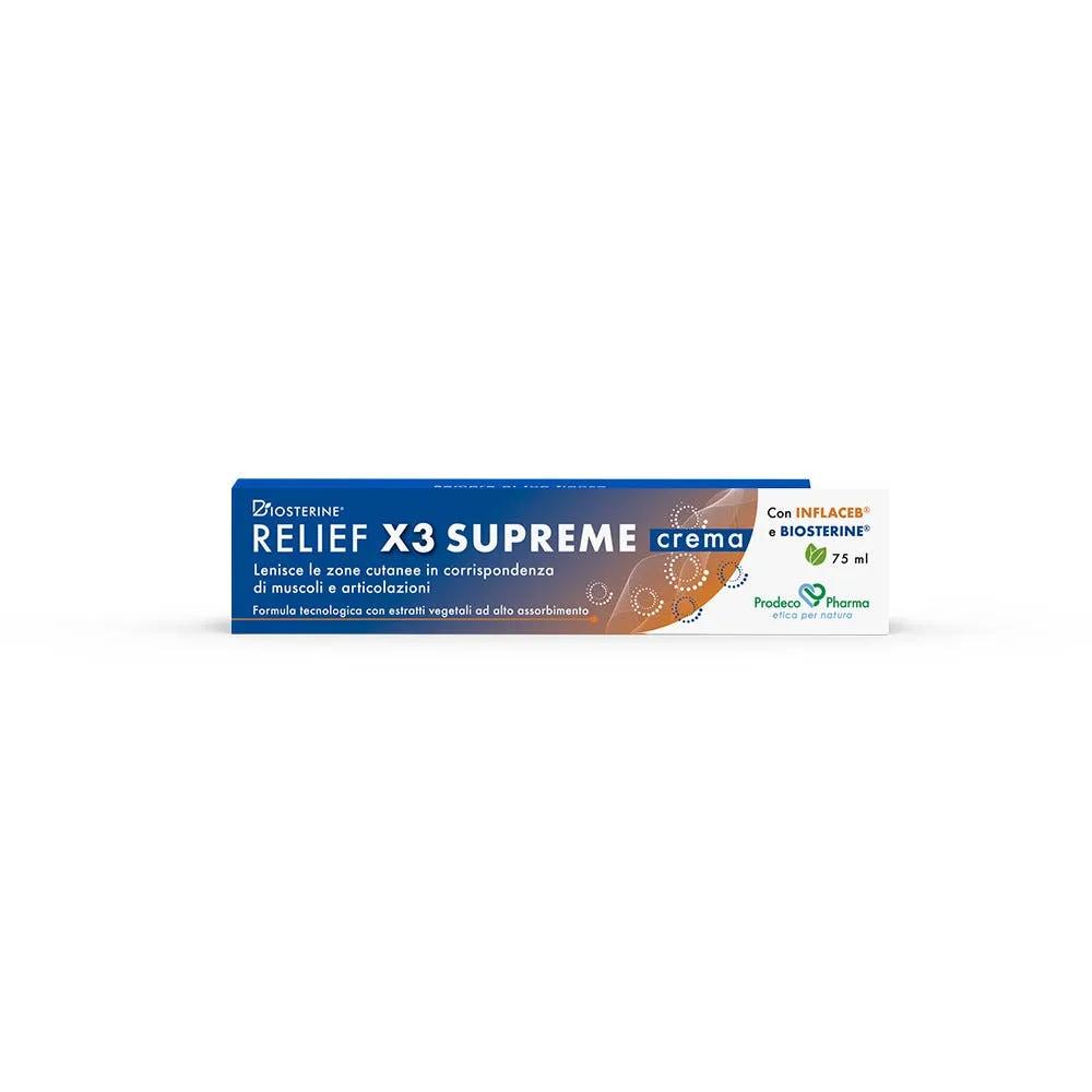 Biosterine Relief X3 Supreme Crema Lenitiva per Muscoli e Articolazioni 75 ml