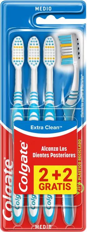 Colgate Extra Clean Brosse à dents 4 pièces