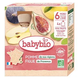 Babybio Mes Fruits Polpa Mela Fico dai 6 mesi 4 x 90g