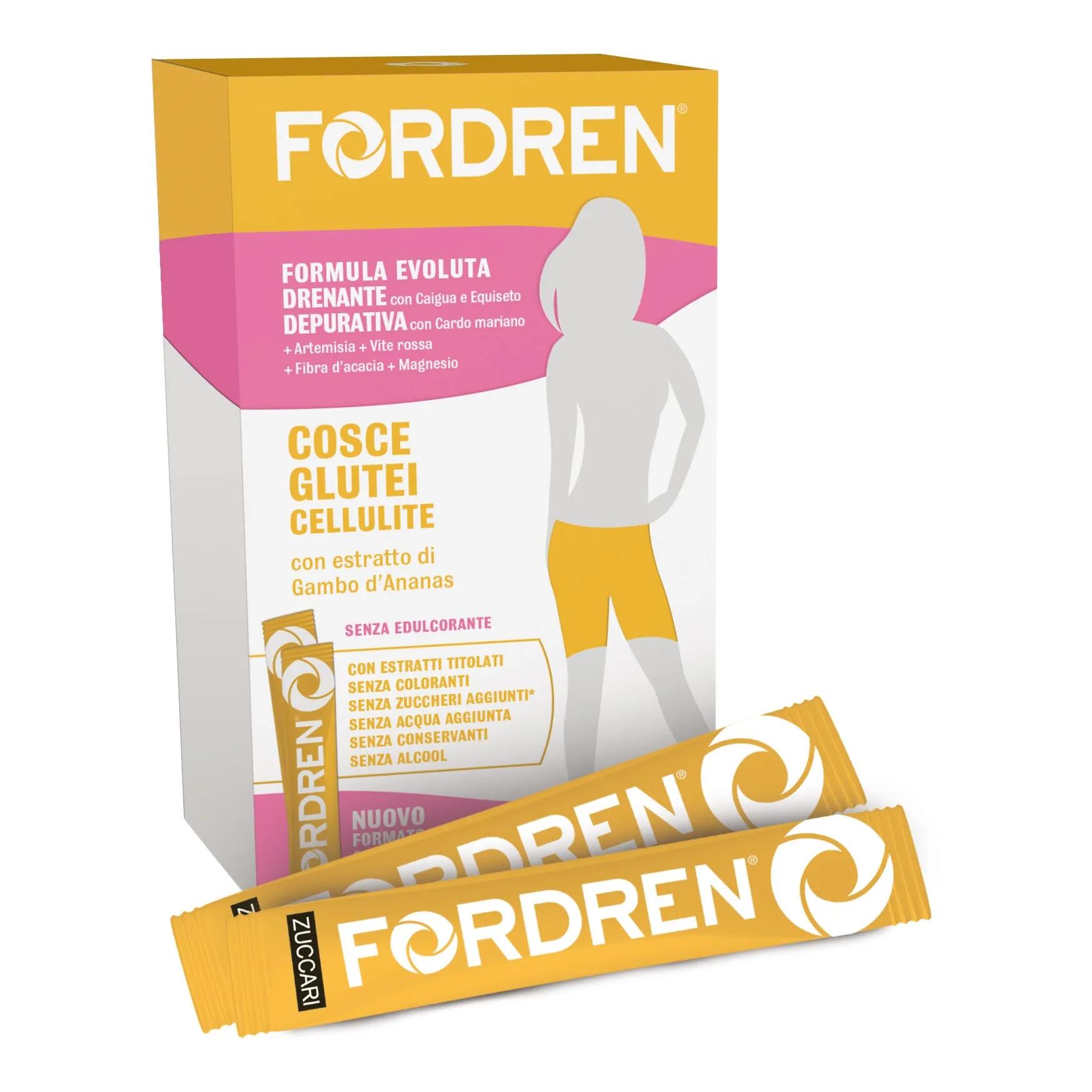 Fordren Cosce Glutei Cellulite Integratore Drenante 20 Stick Pack