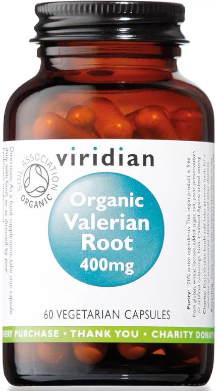 Viridian Raíz de Valeriana Orgánica 400mg 60 Cápsulas Vegetarianas