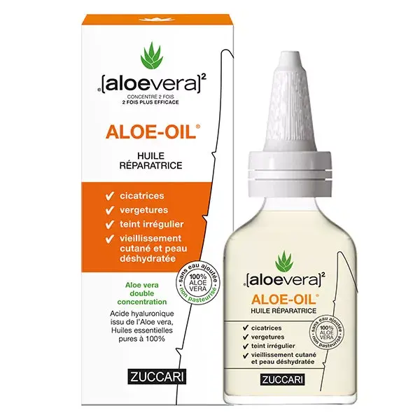 (aloevera)2 Zuccari Aloe Oil Huile Réparatrice 50ml