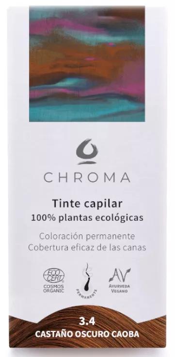 Chroma Teinture Naturelle pour Cheveux Brun Foncé Acajou 3.4 500 gr