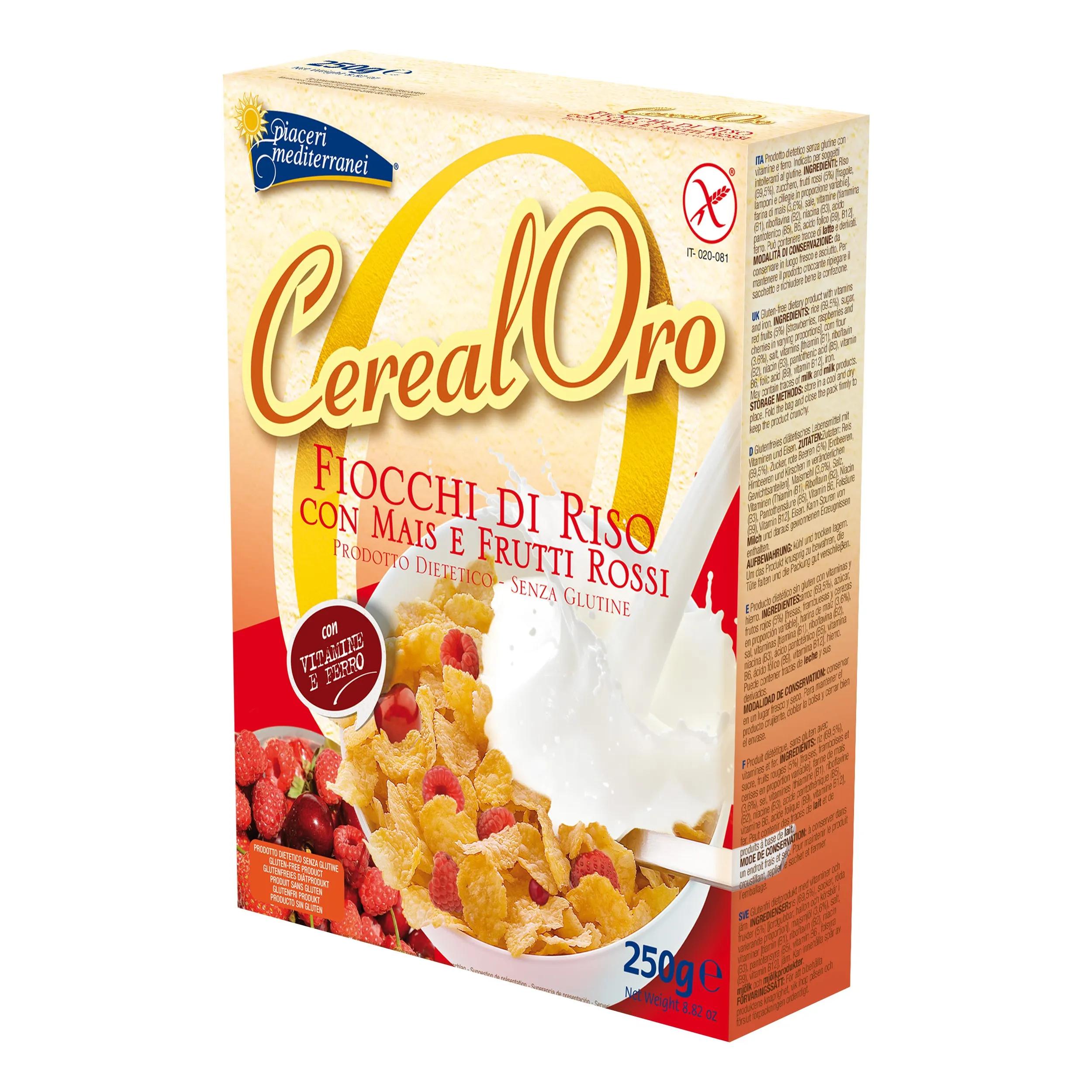 Piaceri Mediterranei CerealOro Fiocchi Di Riso Mais E Frutti Rossi Senza Glutine 250 g