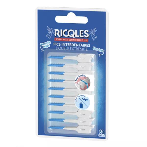 Ricqles Palillos Interdentales Doble Punta 60 unidades
