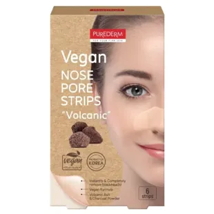 Purederm Bandes Vegan pour Pores du Nez Volcanique 6 unités
