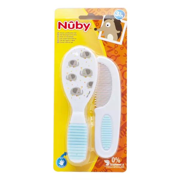 Nuby Set di Pettine e Spazzola Blu Motivo Navi