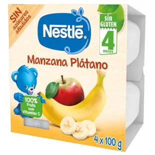 Nestlé Puré Apple and Banana Tub +4m 4x100 gr